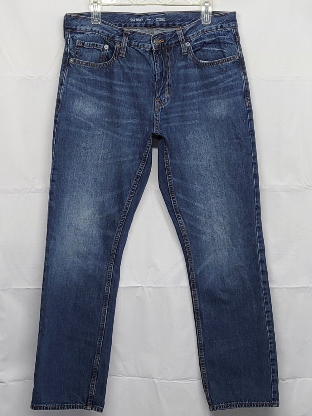 Old Navy Mens Jeans Built-In Flex 34x32 (Fit 34 X 30) Straight Leg Blue Denim